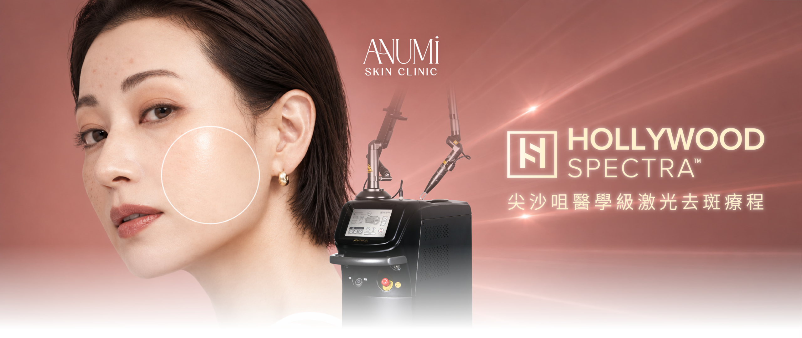ANUMI Skin Clinic Hollywood Spectra激光去斑療程——尖沙咀醫學級雙光震去斑示範
